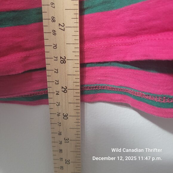 Guess L J Balvin Collab Pink Green Stripe Tee Yellow Collar Logo Shirt - Picture 5 of 7